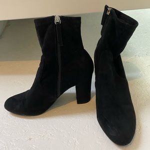 Steve Madden Black Suede Heeled Ankle Boots
